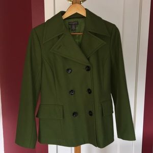 Banana Republic Green Double Breasted Pea Coat